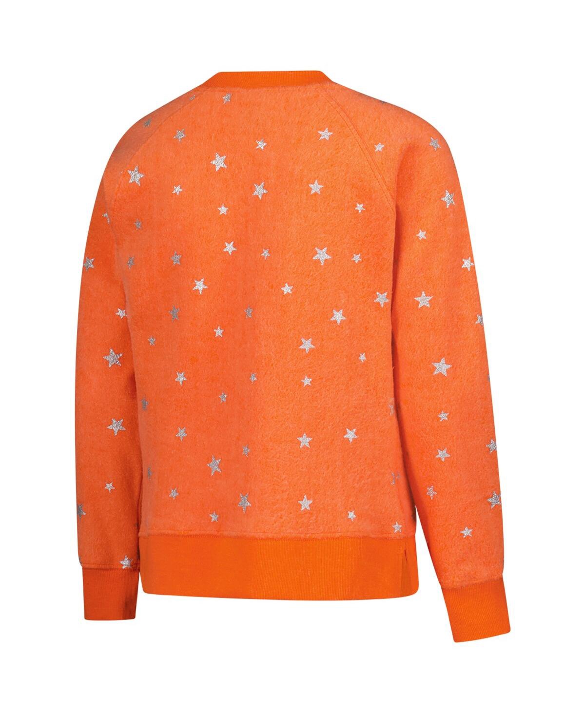 Wes & Willy Big Girls Orange Illinois Fighting Illini Shimmer Star Reverse Sweatshirt In Orange