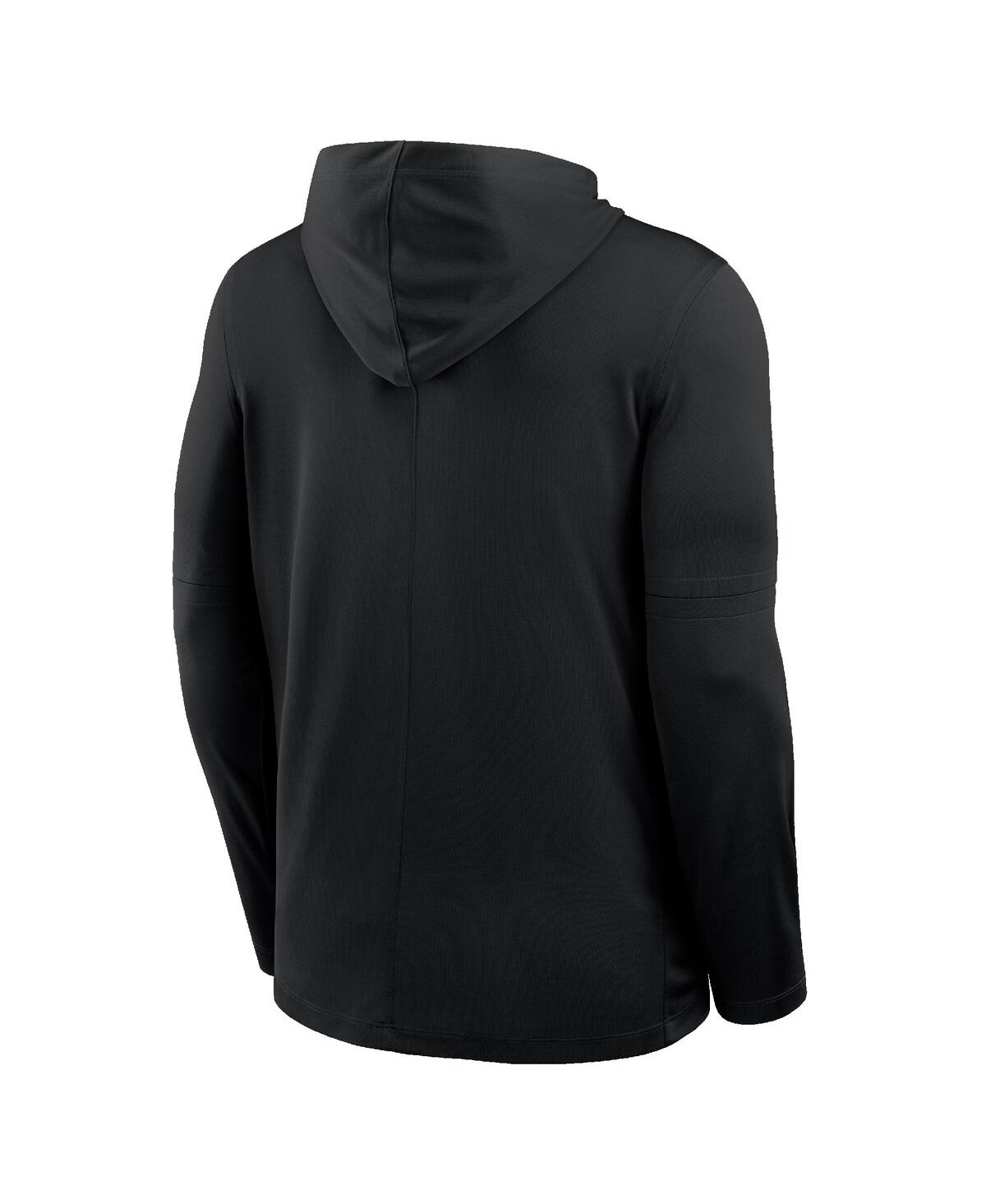 Nike Men's Black Lightweight Dri-fit Long Sleeve Hoodie T-shirt In Black