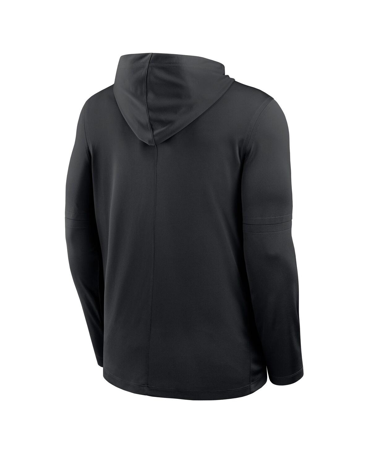 Nike Men's Black Vcu Rams Sideline Dri-fit Lightweight Hooded Sweatshirt In Black