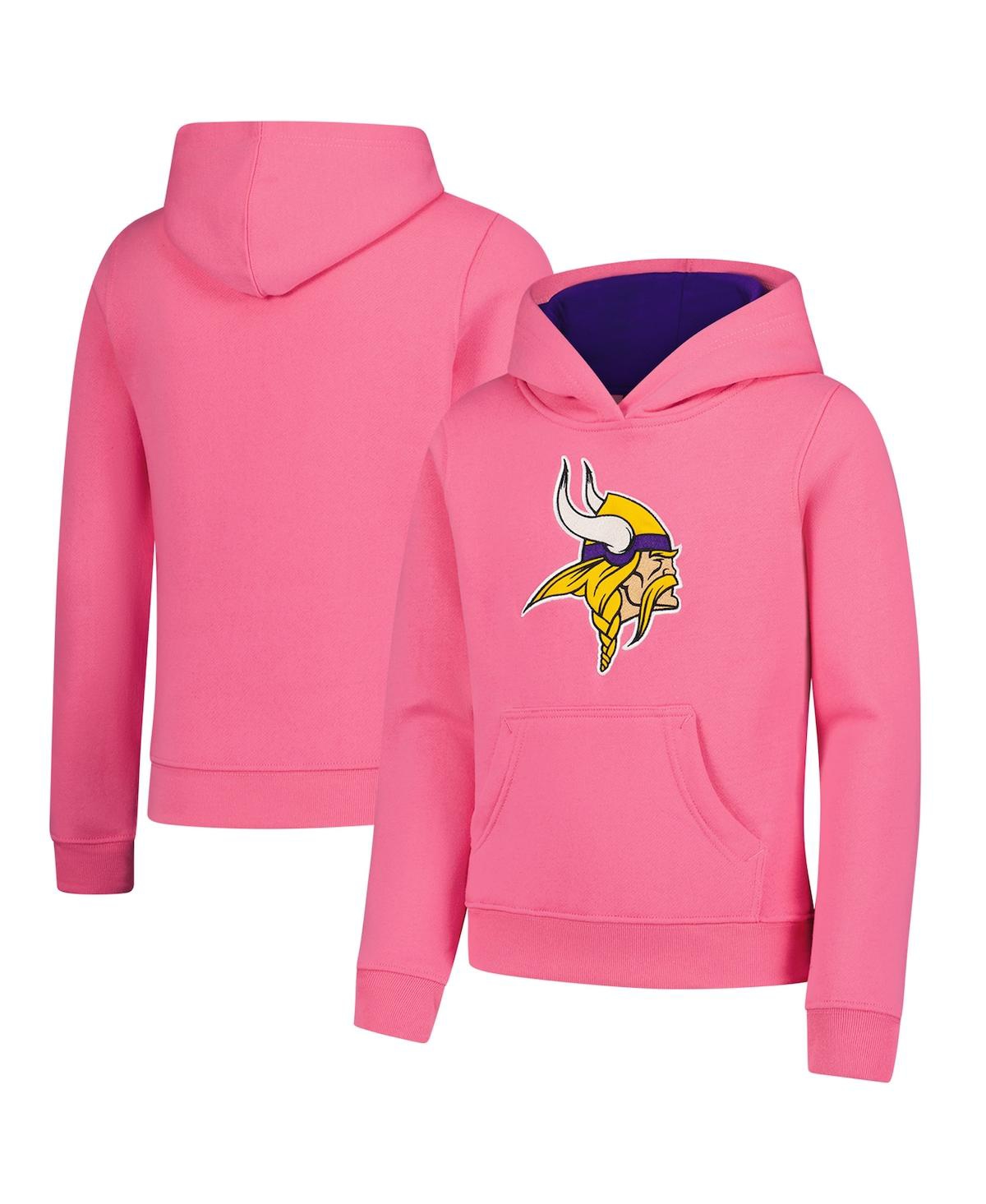 Outerstuff Big Boys And Girls Girl's Pink Minnesota Vikings Prime Hoodie In Pink