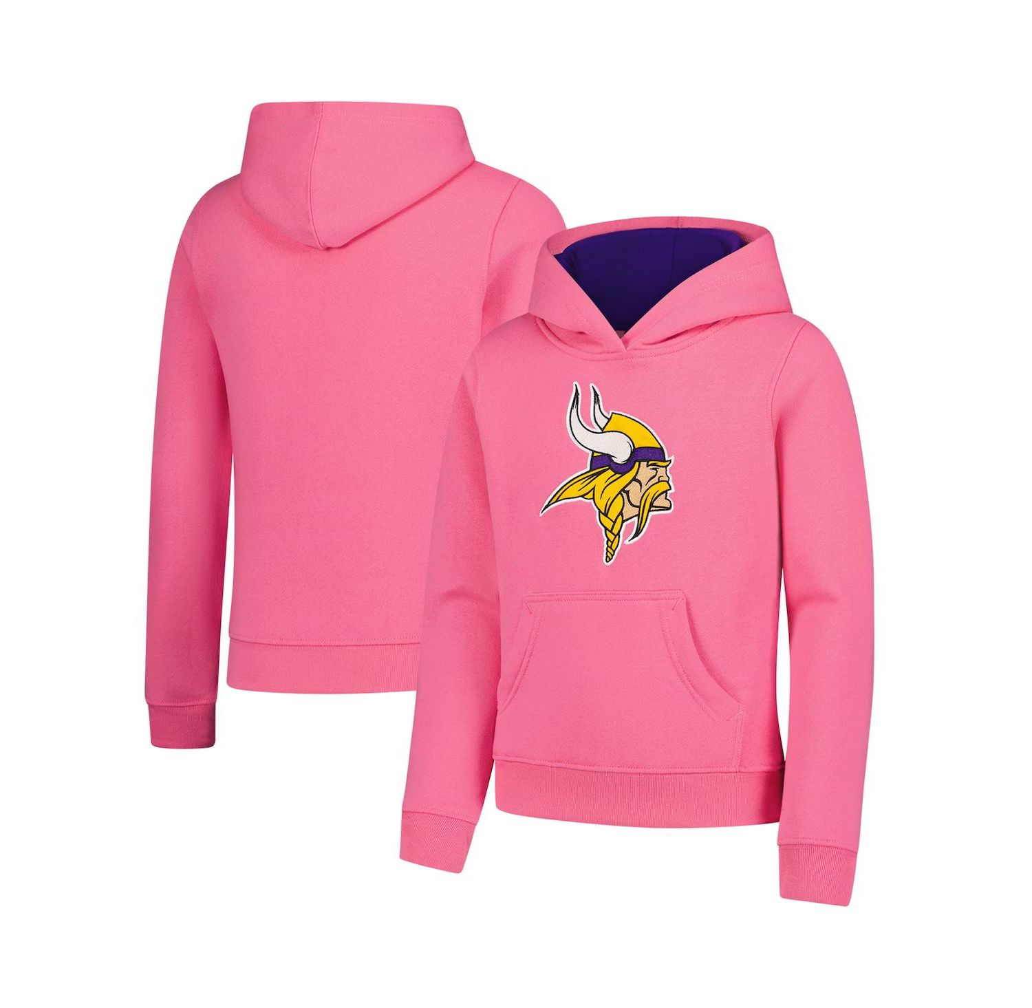 Big Boys and Girls Girl's Pink Minnesota Vikings Prime Hoodie