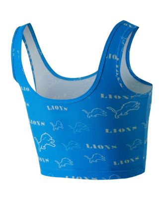 Women's Blue Detroit Lions Mosaic Allover Print Bralette