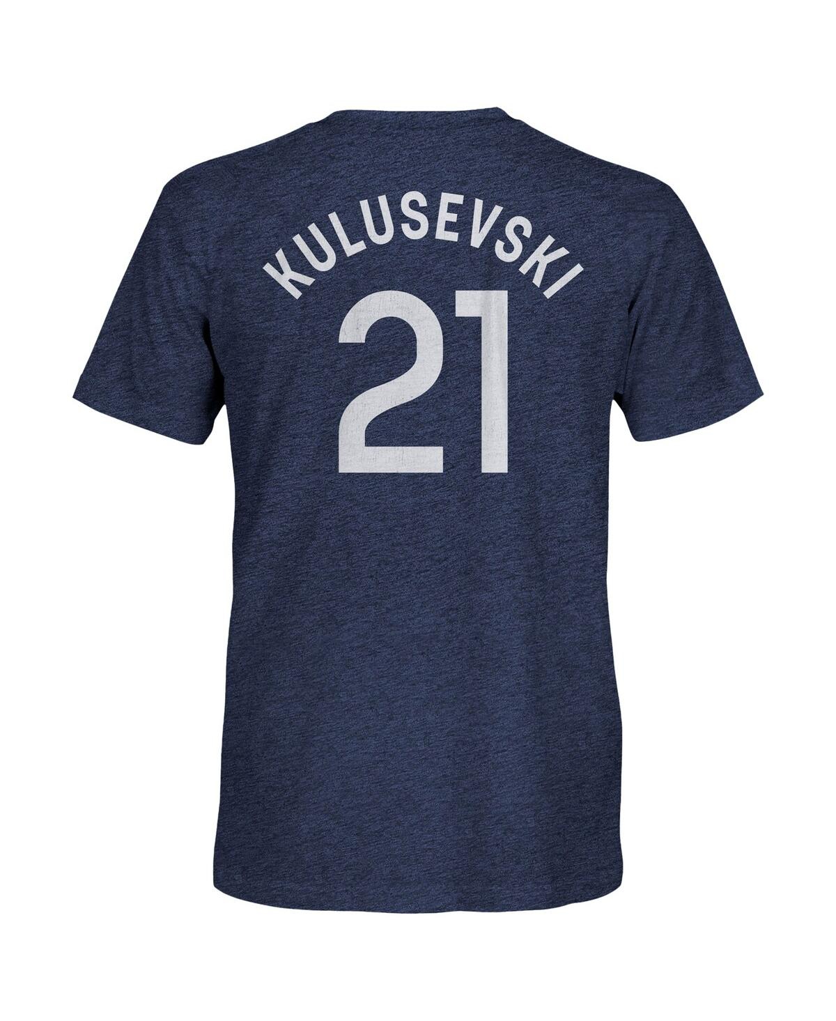 1863fc Men's Dejan Kulusevski Heather Navy Tottenham Hotspur Player Name Number Twisted Tri-blend Slub T-sh In Blue