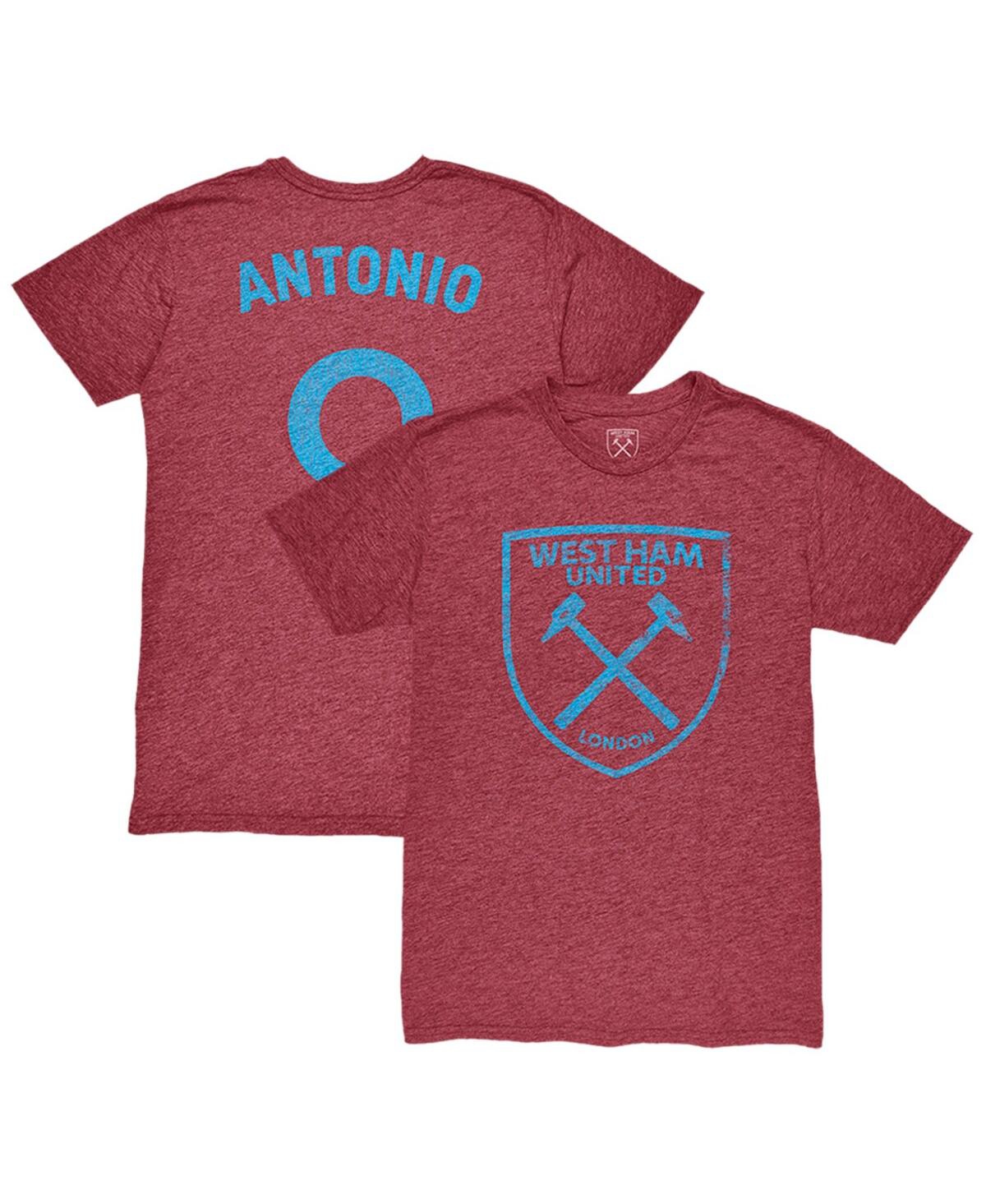 1863fc Men's Michail Antonio Claret West Ham United Player Name Number Twisted Tri-blend Slub T-shirt In Red