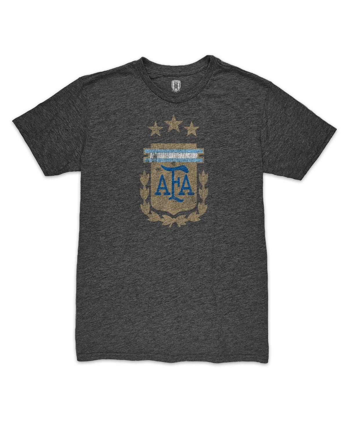1863fc Men's Lionel Messi Heather Black Argentina National Team Player Retro Tri-blend T-shirt In Black