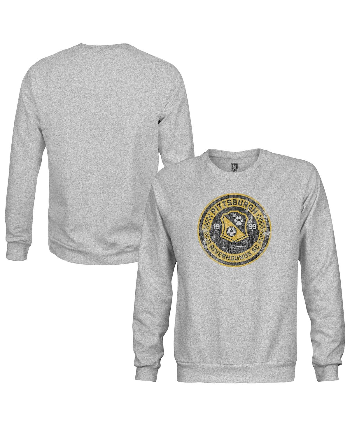 1863fc Men's Heather Gray Pittsburgh Riverhounds Sc Color Badge Pullover Sweatshirt In Gray