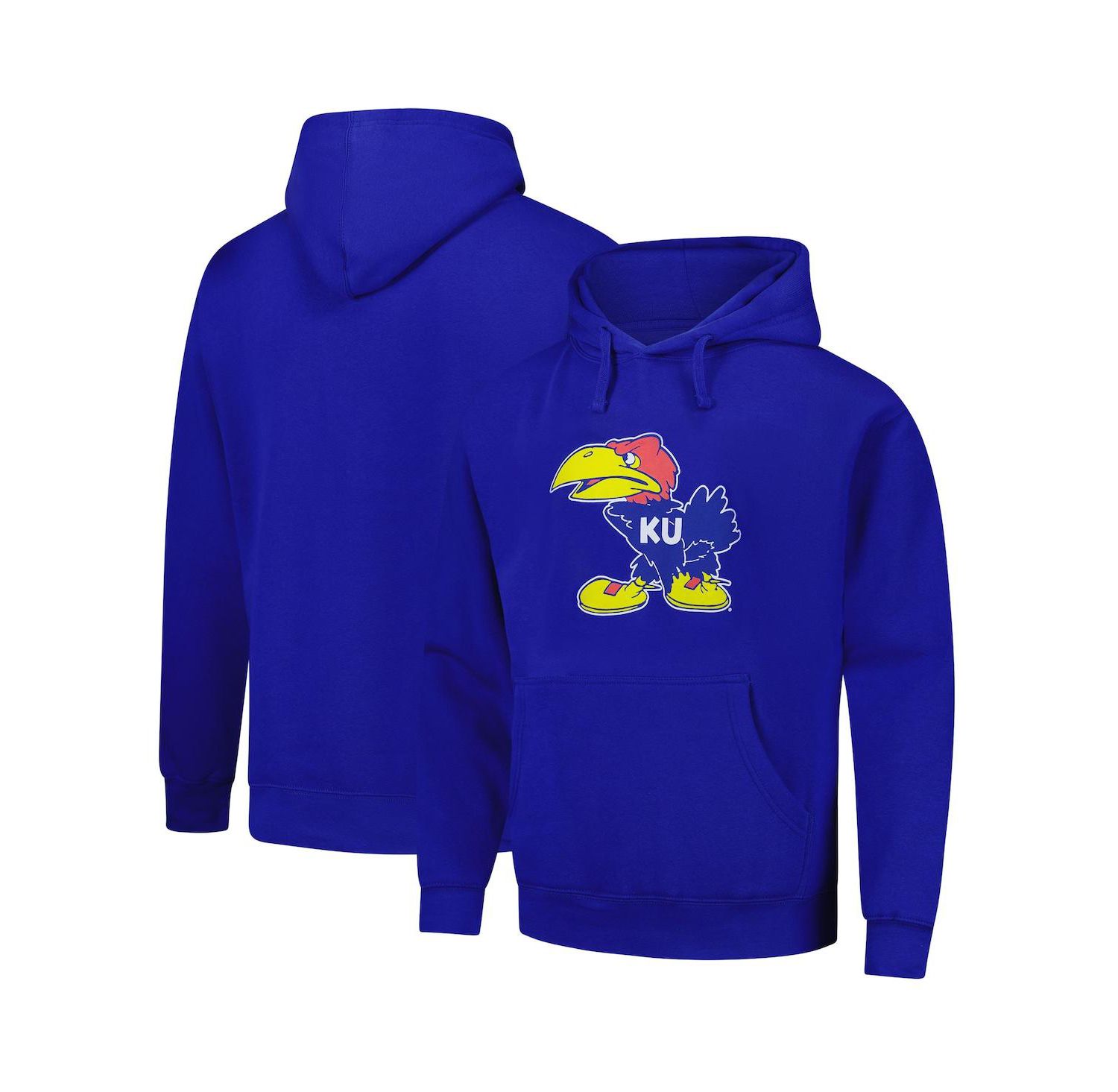 Men's Royal Kansas Jayhawks Logo Essential Fleece 2.0 Pullover Hoodie