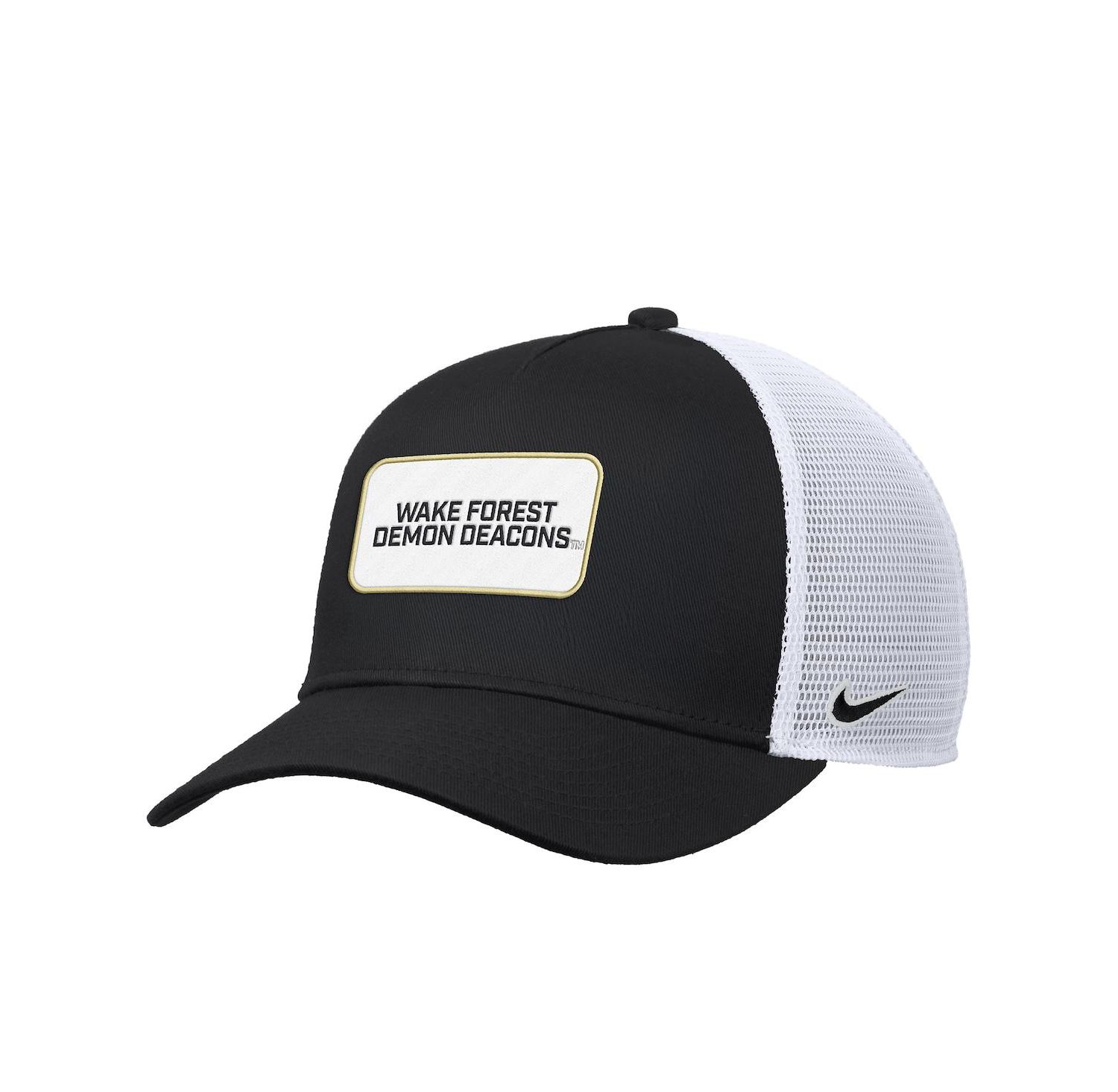 Men's Black Wake Forest Demon Deacons 2025 On-Field Rise Trucker Performance Adjustable Hat