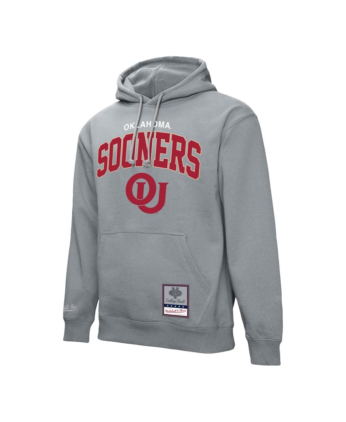 Mitchell & Ness Men's Heather Gray Oklahoma Sooners Classic Arch Pullover Hoodie In Gray