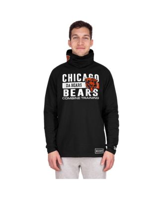 Men's Black Chicago Bears Functional Fandom Balaclava Helmet Stripe Tri-Blend Hoodie