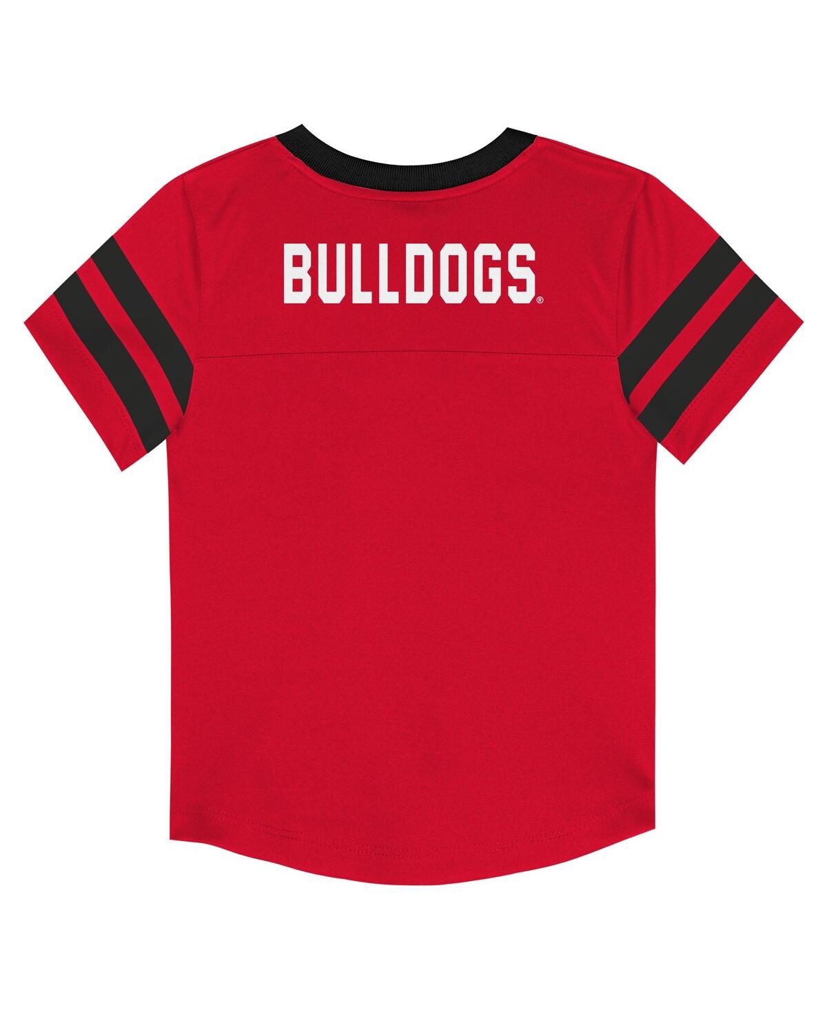 Outerstuff Baby Boys And Girls 2-piece Red Georgia Bulldogs Team Logo Red Zone Top And Pant Set In Animal Print