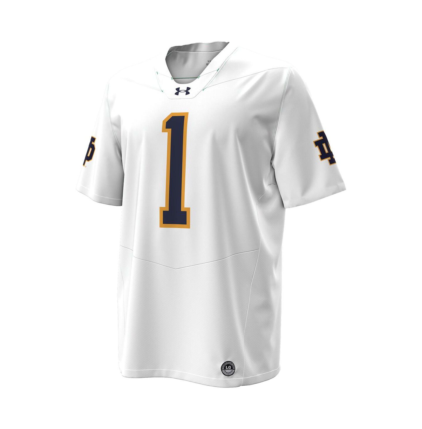 Мужской топ Under Armour White Notre Dame Fighting Irish Premier Football Jersey — фото 2