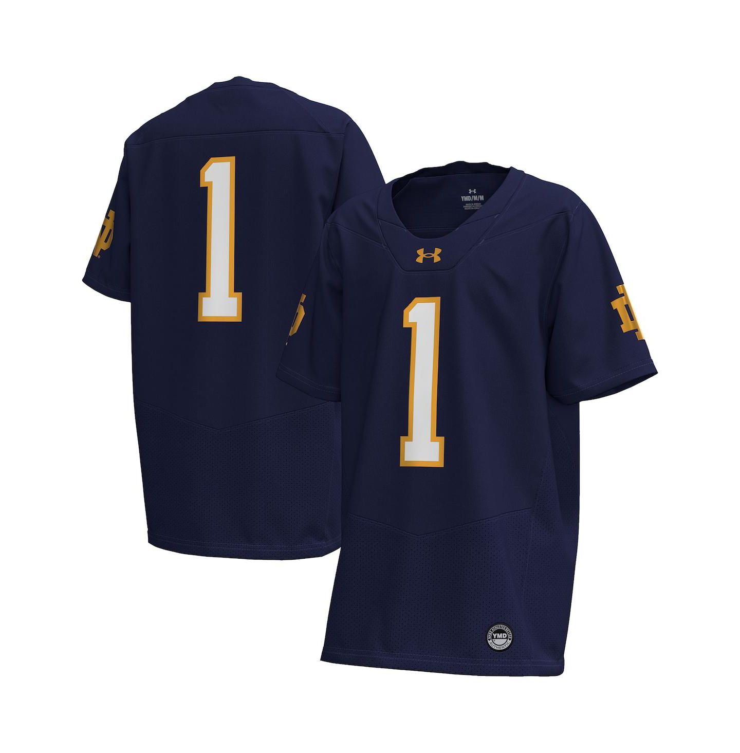 Детское футбольное джерси Under Armour Notre Dame Fighting Irish Replica, Navy — фото 1