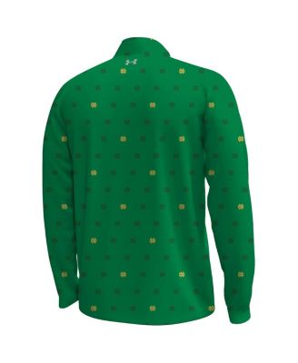 Men's Green Notre Dame Fighting Irish Gameday ArmourFuse Half-Zip Jacket
