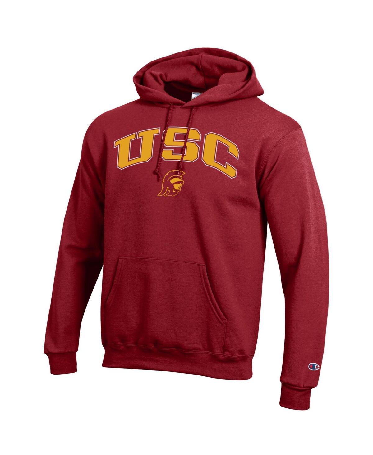 Champion Cardinal Usc Trojans Arch Over Logo Pullover Sweatshirt In Red