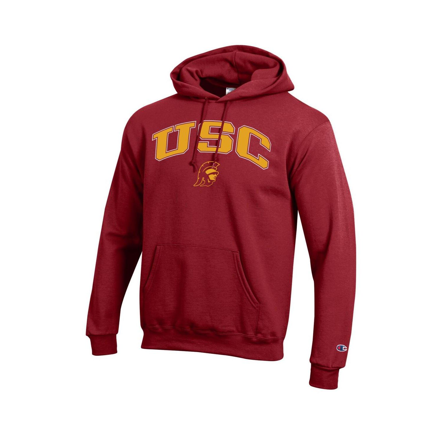 Men's Crimson USC Trojans Arched Logo Fleece Pullover Hoodie