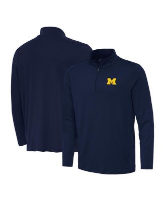 Antigua - Men's Navy Michigan Wolverines Reprocess Quarter-Zip Top