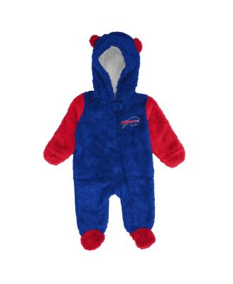Baby Boys and Girls Royal Buffalo Bills Stay Napping Fleece Bunting Full-Zip Sleeper
