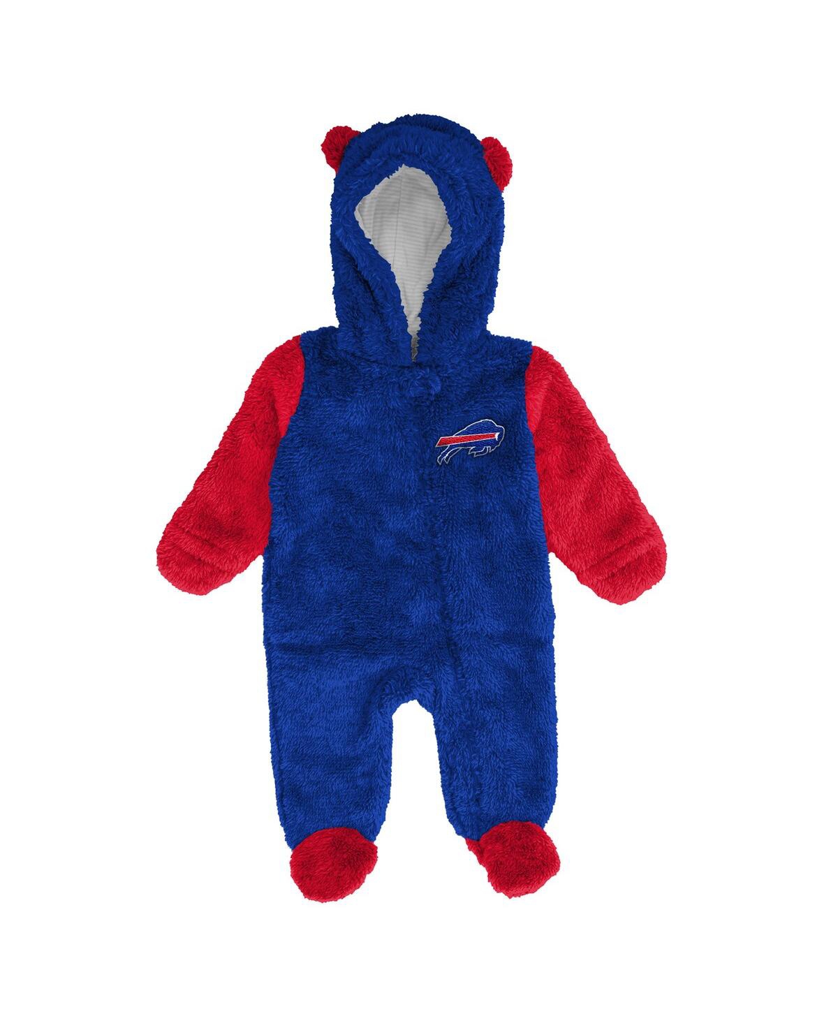 Outerstuff Baby Boys And Girls Royal Buffalo Bills Stay Napping Fleece Bunting Full-zip Sleeper In Blue