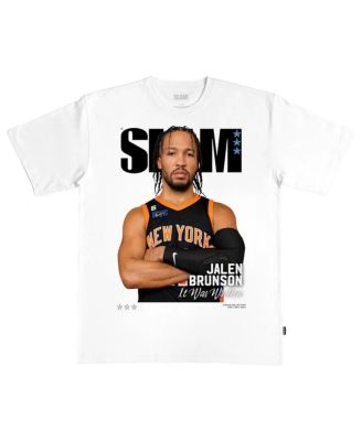 Slam - Men's Jalen Brunson White New York Knicks Cover T-Shirt