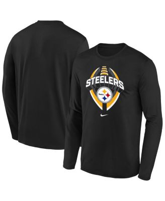 Nike - Big Boys and Girls Black Pittsburgh Steelers Primetime Legend Icon&nbsp;Long Sleeve Performance T-Shirt