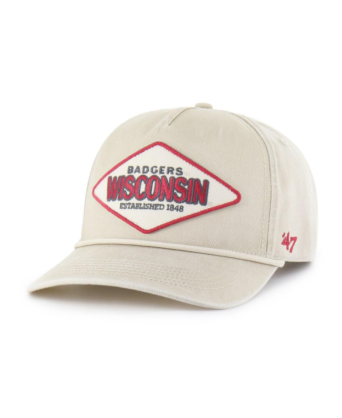 47 Brand Men's And Women's Cream Wisconsin Badgers Outdoorsmen Cairn Hitch Adjustable Hat In Yellow