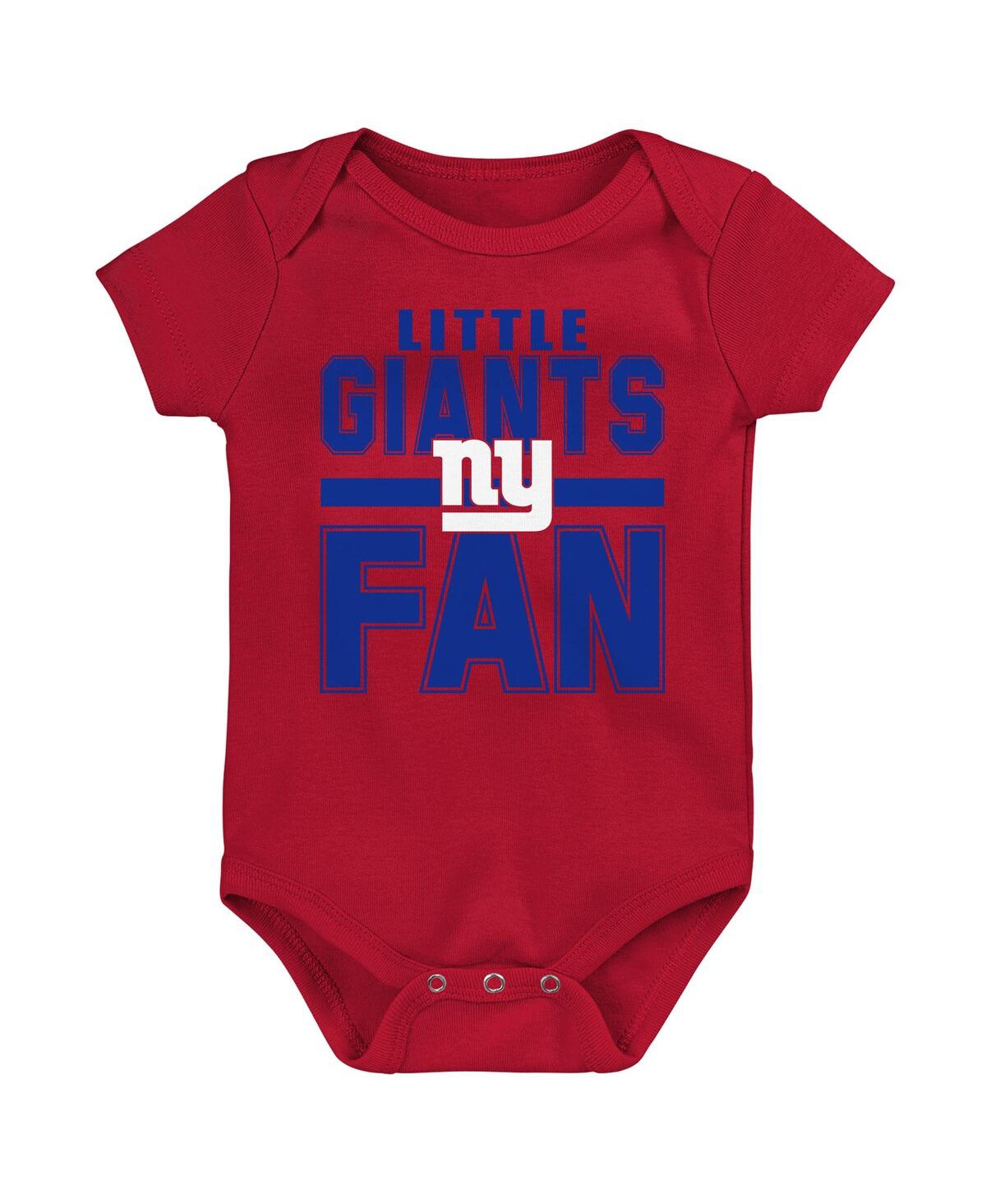 Outerstuff Newborn 3-pack New York Giants Little Tike Bodysuit Set In Multi