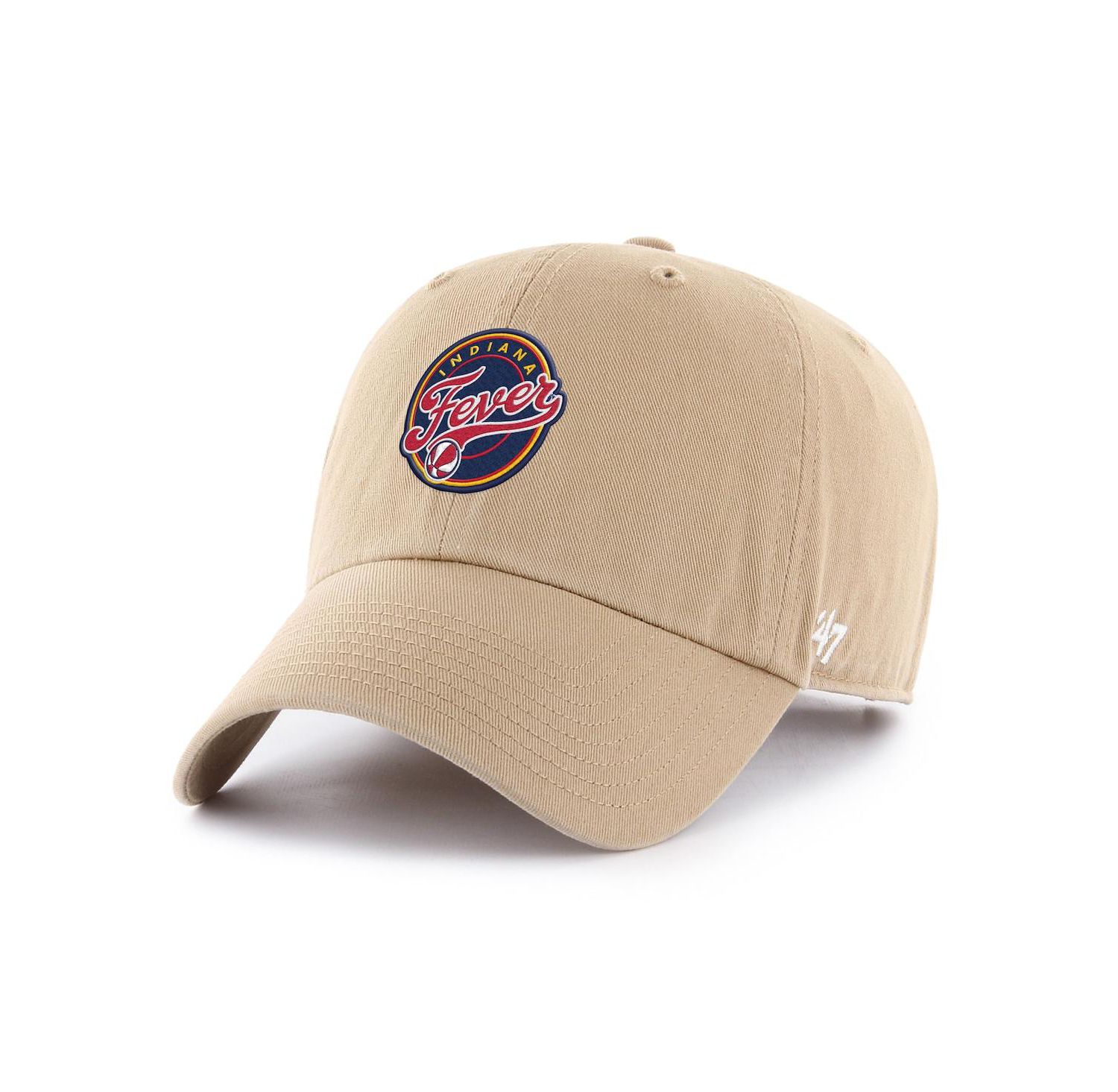Men's Khaki Indiana Fever Core Logo Clean Up Adjustable Hat