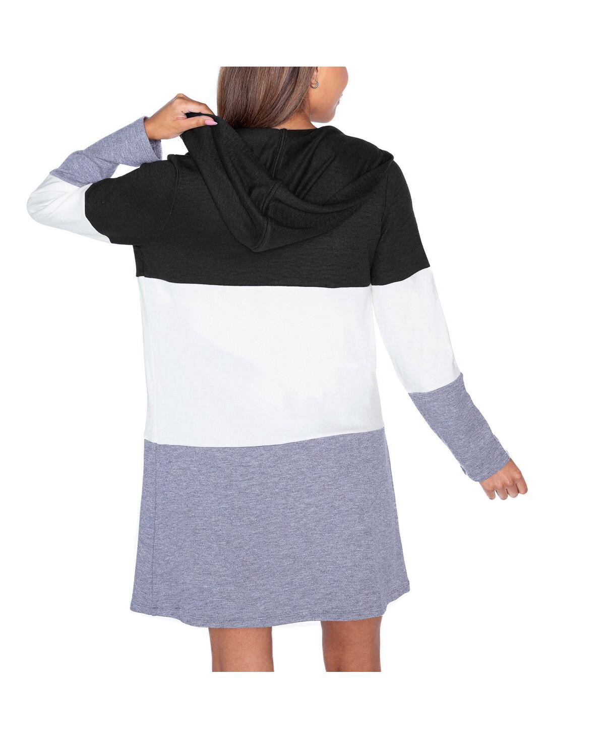 Gameday Couture Women's Black Kansas City Chiefs Tri-blend Color Block Lightweight Cardigan Hoodie In Black