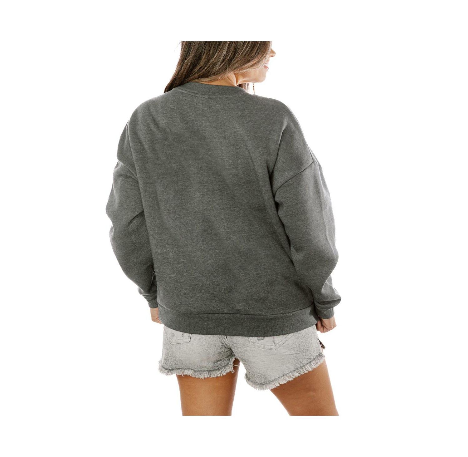 Women's Charcoal Indianapolis Colts Oversized Bring the Energy Pullover Sweatshirt