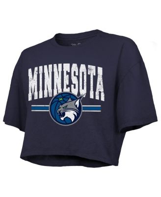 Women's Navy Minnesota Lynx Chalk Stripe Boxy Crop Top