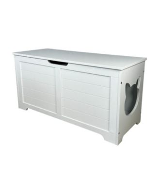 Cat Litter Box Enclosure Furniture - White