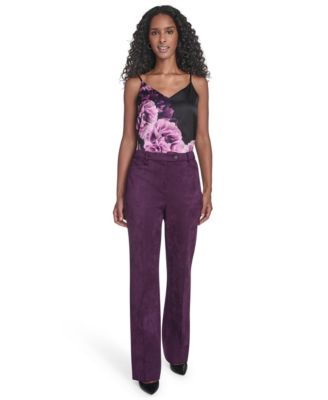 Women's Faux Suede Straight Leg Pants
