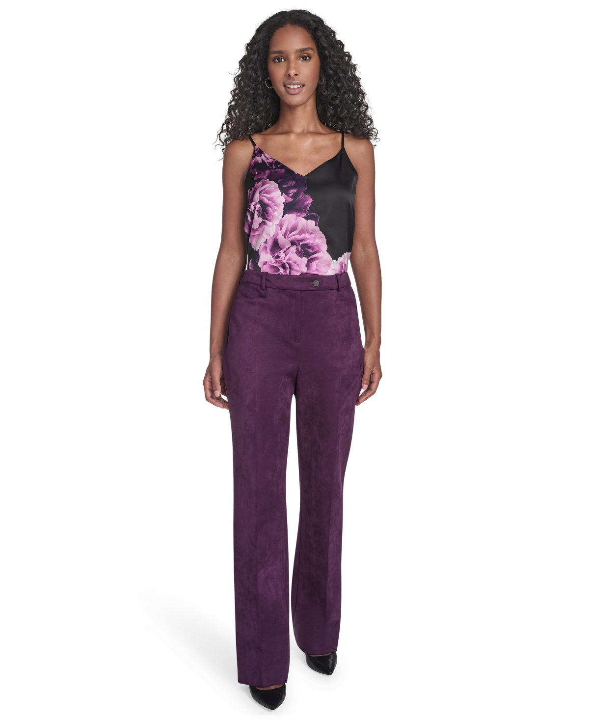 Calvin Klein Women's Modern-fit Pants In Purple