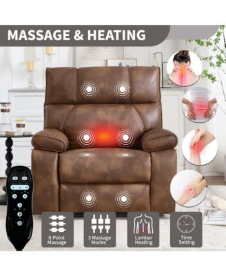 Massage Dual Motor Infinite Position Recliners Electric Lift Chair with Cup Holders and Power-Remote