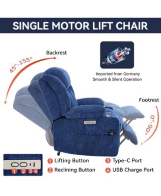 Power Lift Chair Recliner with 8-Point Vibration Massage and Lumbar Heating