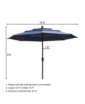 3-Tier Patio Umbrella,10ft Outdoor Patio Table Umbrella Large Umbrella Pool Umbrella For Deck, Pool, Garden, Patio，Red