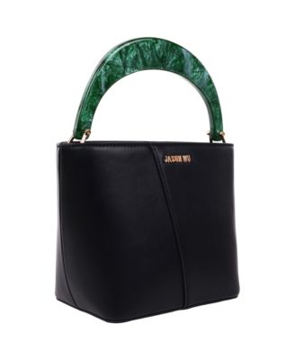 Small Smooth PU Tote with Acrylic Top Handle