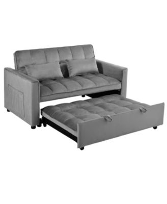 Convertible Sofa Bed 3-in-1 Pull Out Couch (Dark Grey)