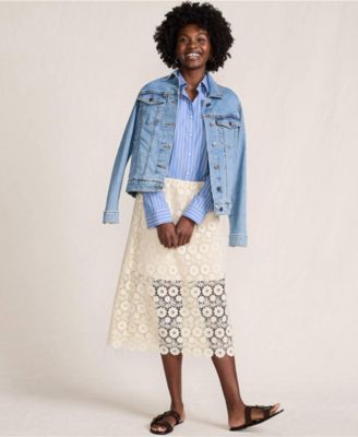 Women's Lace Overlay Midi Skirt