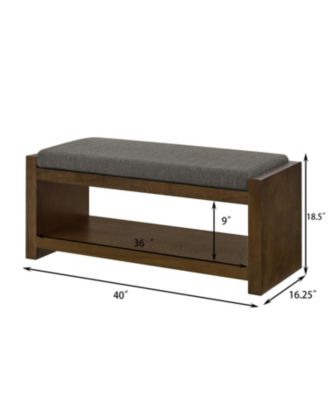 40" Accent Bench with Shoe Rack Granite