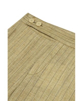 Women's Linen Striped High-Waist Pants