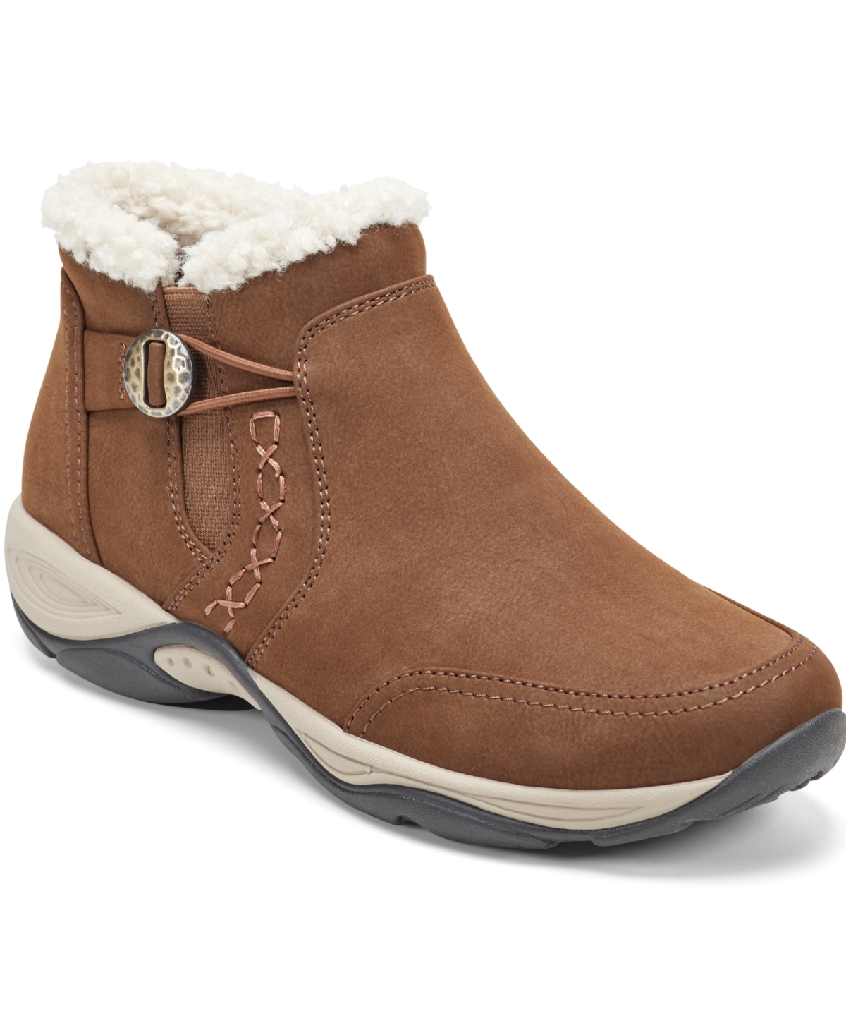 Easy Spirit Erique Water Repellent Faux Shearling Lined Bootie In Brown