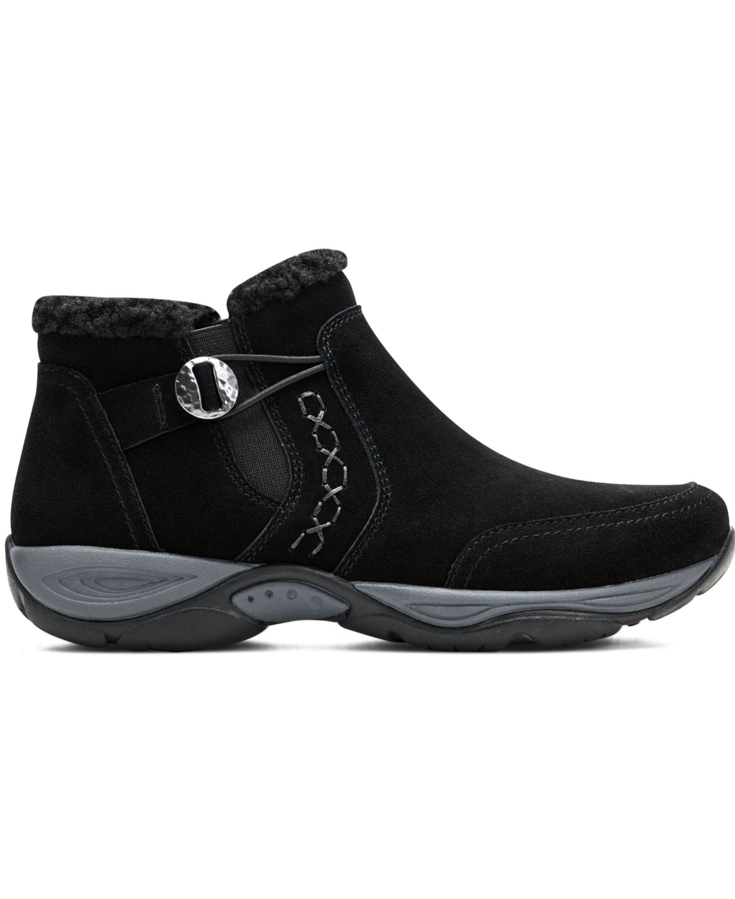 Женские ботинки Easy Spirit Erique Cozy Cold Weather Booties, цвет: Чёрный замшевый — фото 2