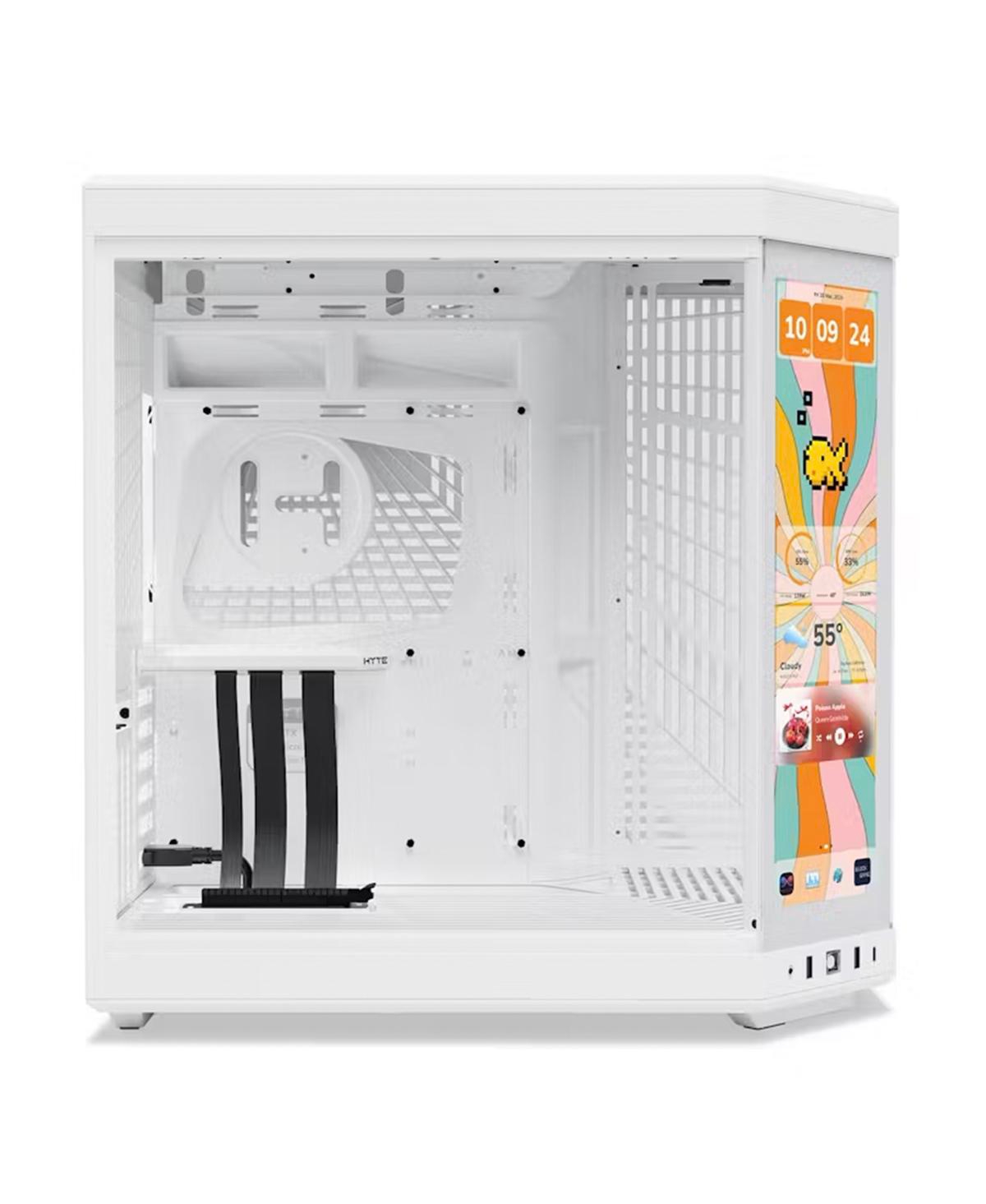 Hyte Hyte Y70 Touch Infinite Dual Chamber Atx Mid Tower Modern Aesthetic Case With Integrated 2.5K Lcd Touchscreen, Snow White