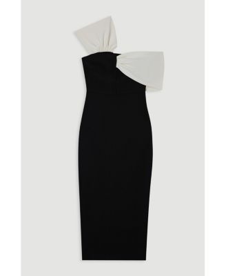 Women's Asymmetric Strap Knit Midi Dress