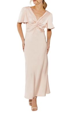 Women's Satin Midi Bridesmaid Dress