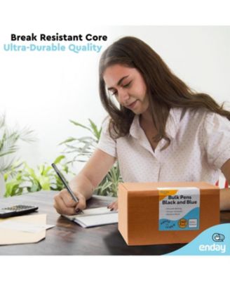 Pens Bulk Black Pens Blue Pens Ballpoint, Medium Point (1.0mm), Flexible Round Barrel 400 Count, 200 Black ink Pens & 200 Blue Ink Pens