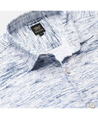 Men's Chalk White & Indigo Blue Textured Tactile Shirt