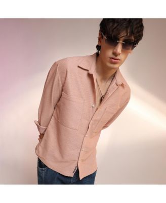 Men's Chevron-Woven Utility Shirt